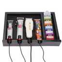 Barber Clipper Tray, Clipper Organizer Razor Case with 4 Notches, Anti-slip Hair Trimmer Holder Tray, Barber Tool Box