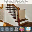 The Stair Barrier First Fabric Wall to Banister Baby Gate for Stairs 36”–43” Wide x 32” Tall – Dog Gate for Stairs, for Top or Bottom Staircase, Machine-Washable, Climb Proof, Designed in USA – Cream