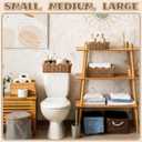 3 Pcs Toilet Paper Storage Basket 3 Size Paper Rope Scalloped Baskets for Bathroom Organizing Living Rooms and Bedroom Countertops