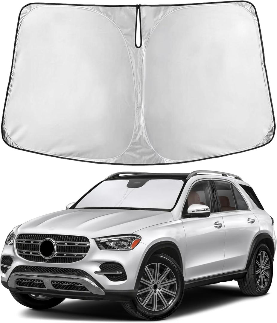 EcoNour Windshield Sunshade Compatible for Mercedes Benz GLE 350 450 2012-2024 2025 2026, Sun Visor for Front Windshield & Window Sun Shade Cover, UV Heat Blocker & Protector, Car Accessories