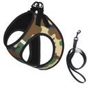Green Military Camo Printing Puppy Summer Vest Harness with Reflective,Dog Accessories for Medium Dogs and Cats