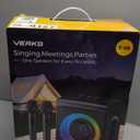 Karaoke Machine with 2 Wireless Rechargeable Microphones: Portable Bluetooth Speaker for Adults & Kids - PA System with Lights Supports TWS/TF Card/USB/AUX for Home Party