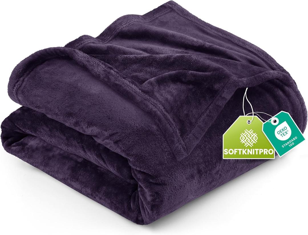 Utopia Bedding Fleece Blanket King Size Purple 300GSM Luxury Anti-Static Fuzzy Soft Microfiber Bed Blanket (90x102 Inch)
