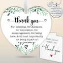 Thank You Gifts for Women, Men, Teacher Appreciation Gift Ornament, Appreciation Keychain Gift, Thank You Card for Women, Christmas Ornament Gifts for Coworker, Manager, Boss, Mentor HH864