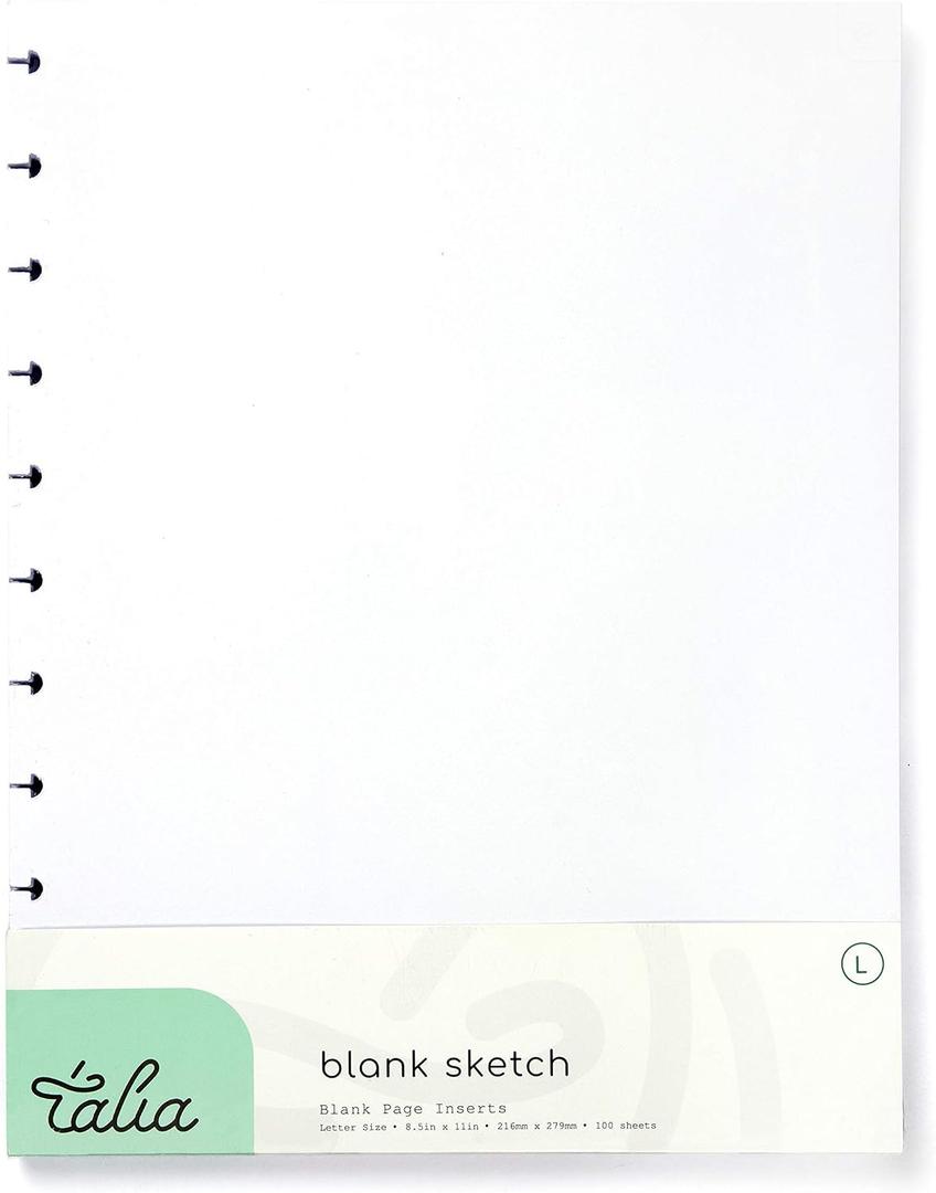 Talia Discbound Notebook Refills (Blank Pages, Letter (8.5in x 11in))