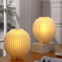 2 Sets Paper Table Lamps Honeycomb 3D Warm Light Lamps with Wire Length 30m Magnetic Closure Honeycomb for Bedroom Nightstand Living Room Office