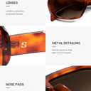 SOJOS Retro Oval Polarized Sunglasses for Women Men 90s Vintage UV400 Protection SJ2621 (Orange Tortoise Frame/Coffee Lens)