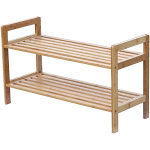 Oceanstar 2 Tier Bamboo Shoe Rack, Brown