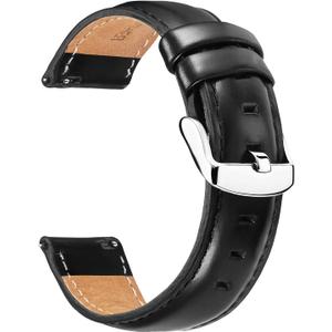BINLUN Leather Watch Band Quick Release Replacement Leather Smart Watch Straps for Women and Men in Black Brown Red 12mm 13mm 14mm 17mm 18mm 19mm 20mm 22mm
