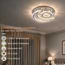 CLAIRDAI 15.7" Moon LED Crystal Semi-Flush Chandelier, 3-Color