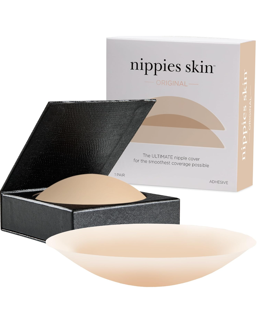 Nippies Nipple Covers for Women - Sticky Adhesive Silicone Pasties - Reusable Pasty Nipple Cover with Travel Box