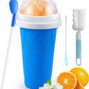 2022 Slushie Maker Cup, Magic Quick Frozen Smoothies Cup Cooling Cup Double Layer Squeeze Cup Slushy Maker Cup, Homemade Milk Shake Ice Cream Maker it for All Ages (Pink)