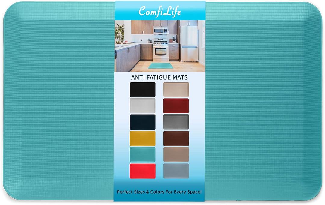 ComfiLife Anti Fatigue Floor Mat  3/4 Inch Thick Perfect Kitchen Mat, Standing Desk Mat  Comfort at Home, Office, Garage  Durable  Stain Resistant  Non-Slip Bottom (20" x 39", Teal) (20" x 39", Teal)