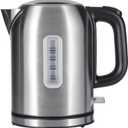 Amazon Basics Electric Kettle, Tea Kettle & Water Boiler with Auto Shut-Off, Boil Dry Protection, Strix Thermostat, BPA-Free, 1500W, 1.1Qt (1L), Stainless Steel, New Model, Black & Silver