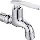 SUBMARINE Silver Brass Outdoor Faucet, G1/2 Inch Interface Wall-Mounted Faucet, Used for Bathroom Mop Sink, Kitchen Sink, Balcony and Garden (Chrome Plated)