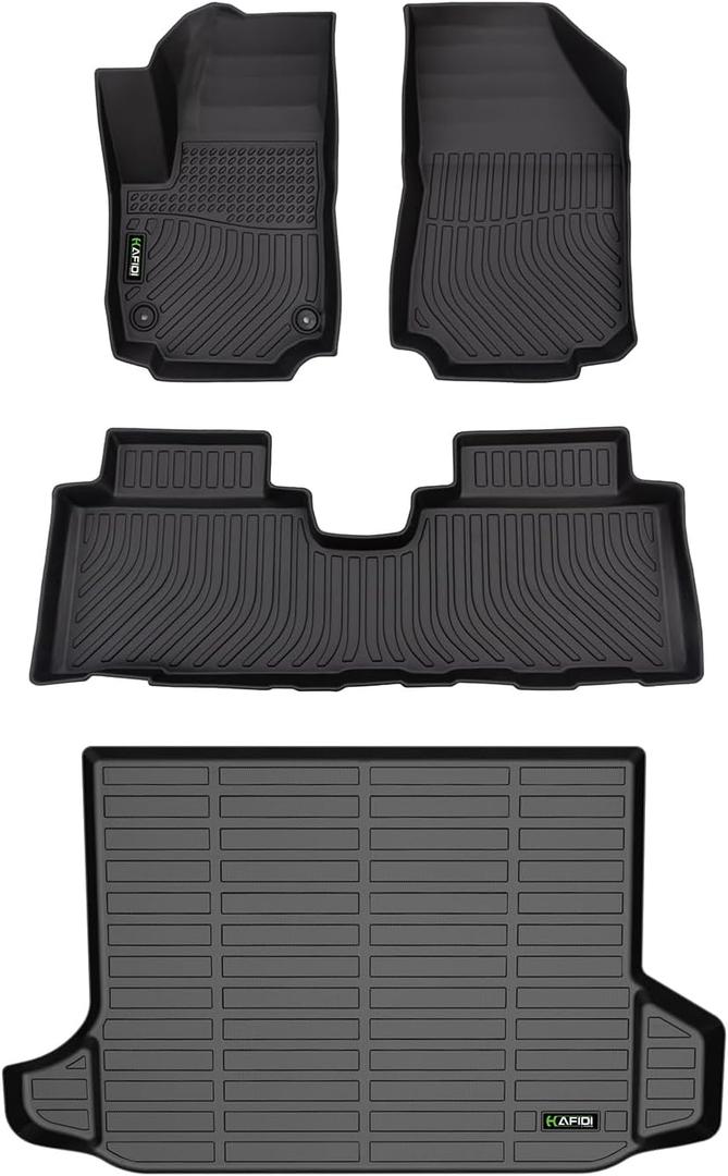 Automotive Floor Mats & Cargo Liner for GMC Terrain 2018-2024 & Chevrolet Equinox 2018-2024(Not for EV) All Weather Protection Full Set- Black