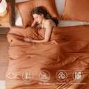Quataly Full Comforter Sets Terracotta,3PCS Soft Lightweight Breathable Bedding Comforter Sets for All Season, Full Size(82''x86'' Comforter & 2 Pillowcases)