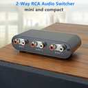 2-Way RCA Stereo Audio Switch Input Signal Source Switcher Selector Splitter Box2 in 1 Out / 1 in 2 Out-RC21
