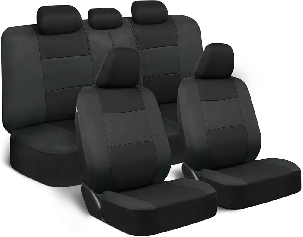 BDK PolyCloth Full Car Seat Covers - Reversed Charcoal