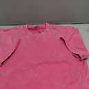 Womens Oversized Vintage T Shirts Casual Cropped Tees Short Sleeve Cotton Acid Wash Tops Summer Grunge Shirts (Small, Rose Red)