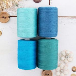Threadart 100% Cotton Thread Set | 4 Teal Tones | 1000M (1100 Yards) Spools | for Quilting & Sewing 50/3 Weight | Long Staple & Low Lint | Over 20