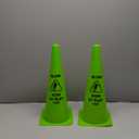 Vibrant Green 'Kids at Play' Safety Cone - 2ct, 19in Tall Durable & Fun Child Safety Solution for Driveways, Streets, Schools, and Parks