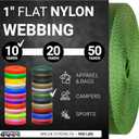 Strapworks 1 Inch Heavy Duty Nylon Webbing Strap Roll for Belt, Backpack, Sling, Collar, Leash, Strapping and More, 10, 20, or 50 Yards, Over 20 Colors (Olive Drab)