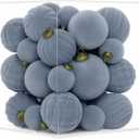 XmasExp 36PCS Velvet Christmas Ornaments Set Mixed Flocked Balls Ornaments Shatterproof Christmas Tree Decorations for Holiday,Party,HomeLight Blue