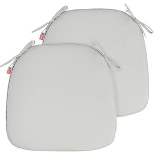 Indoor/Outdoor Chair Cushions 17"X16"X2" with Ties for Dining Chairs Set of 2, Waterproof U-Shaped Chair Pads, Foam Seat Cushions for Patio Kitchen Garden Office-Beige