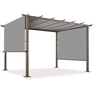 8' x 12' Universal Pergola Shade Cover with Grommets Weighted Rods, Sun Shade Cloth Outdoor Canopy Replacement Cover, Patio Awning for Porch, Backyard, Gazebo, Garden, Light Gray