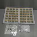 Layhit 48 Pcs 50 ml Cosmetic Glass Jars with Lids 1.69 oz Small Jars with Plastic Woodgrain Lids, White Labels and Inner Liners Empty Round Cosmetic Containers for Creams Lotions Powder