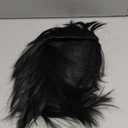 Linfairy Short Black Cosplay Wig Halloween Slicked back Costume Wig for Men (adult)