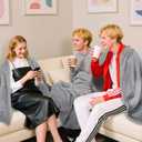 4 Pack Fleece Throw Blankets 50x60 Inches - 270 GSM Ultra Soft Plush Flannel for Bed Couch Sofa, Lightweight Warm 3D Waffle Texture, No Shedding No Pilling All Season Throw (Gray)