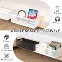 Bedside Caddy Shelf for Bunk Bed, Office Cubicle Walls, Crib Rails, Dorm Bed College Dorm Room Essentials Bed Shelf for Cell Phone Headphone Magazine Snacks(White, L13.78in*W5.12in*H3.94in)