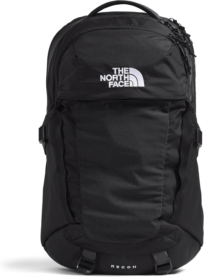 The North Face Recon Everyday Laptop Backpack - Daypack, Water Repellent, Laptop Sleeve, 2 Water Bottle Pockets, TNF Black/TNF Black-NPF, One Size, 30L