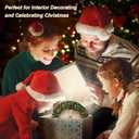 Lewondr Musical Christmas Snow Globe, Family Carolers Christmas Wreath, Swirling Glitters & 8 Songs & Timer, Battery Operated Singing Snow Lantern Decor for Home Holidays Xmas Gift