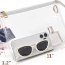 Clear Purse for Women Stadium Approved Clear Crossbody Bag for Stadium Events Transparent Purse Bag for Sports (White-1)