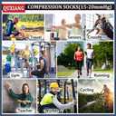 QUXIANG Copper Compression Socks for Women & Men Circulation (8 Pairs) - Best for Running Athletic Cycling - 15-20 mmHg (M)