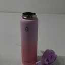 32oz Water Bottle with Removable Straw and Spout Lid Two Ways to Drink, 18/10 Stainless Steel Insulated Water Bottle, BPA-Free, Leak Proof, Double wall, for Sports, Gym Purple Pink