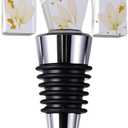 Personalized Wine Stopper,Flower Wine Bottle Stopper Decor Resin Wine Stoppers for Wine Bottles Whiskey Liquor, Wine Stoppers Vacuvin for Wedding,Holiday,Birthday,Party and Gift (M)