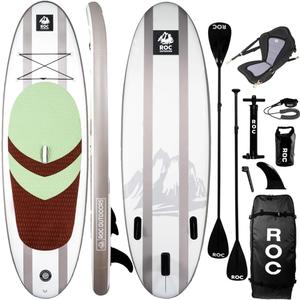 Roc Inflatable Stand Up Paddle Board 10' 6" with Premium SUP Paddle Board Accessories, Wide Stable Design, Non-Slip Comfort Deck for Youth & Adults (Desert)