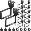 10 Pieces Vertical Cable Management D Ring 2.4 x 4 x 4 Inches Wire Organizer Metal Cable Rack for Patch Cables, Fiber Optic, Power Cords, Black