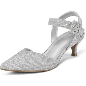 mysoft Women's Kitten Heels Pumps 2 Inch Low Heel Closed Toe Dress Shoes for Wedding Party Office Comfort Fit Medium Wide Width, 8