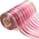 LaRibbons 3/8 Inch 100 Yard Pink Satin Ribbon for Crafts, 10 Yd/Roll 10 Rolls Pink Double Faced Satin Ribbon Pack for Gift, Wedding Party Decoration