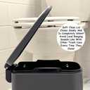 Homie Soft Close, Slim Trash Can 6 Liter / 1.6 Gallon with Anti - Bag Slip Liner and Lid, Use as Mini Garbage Basket, Slim Dust Bin, or Decor in Bathroom, Restroom, Kitchen, or Bedroom (Matte Gray)