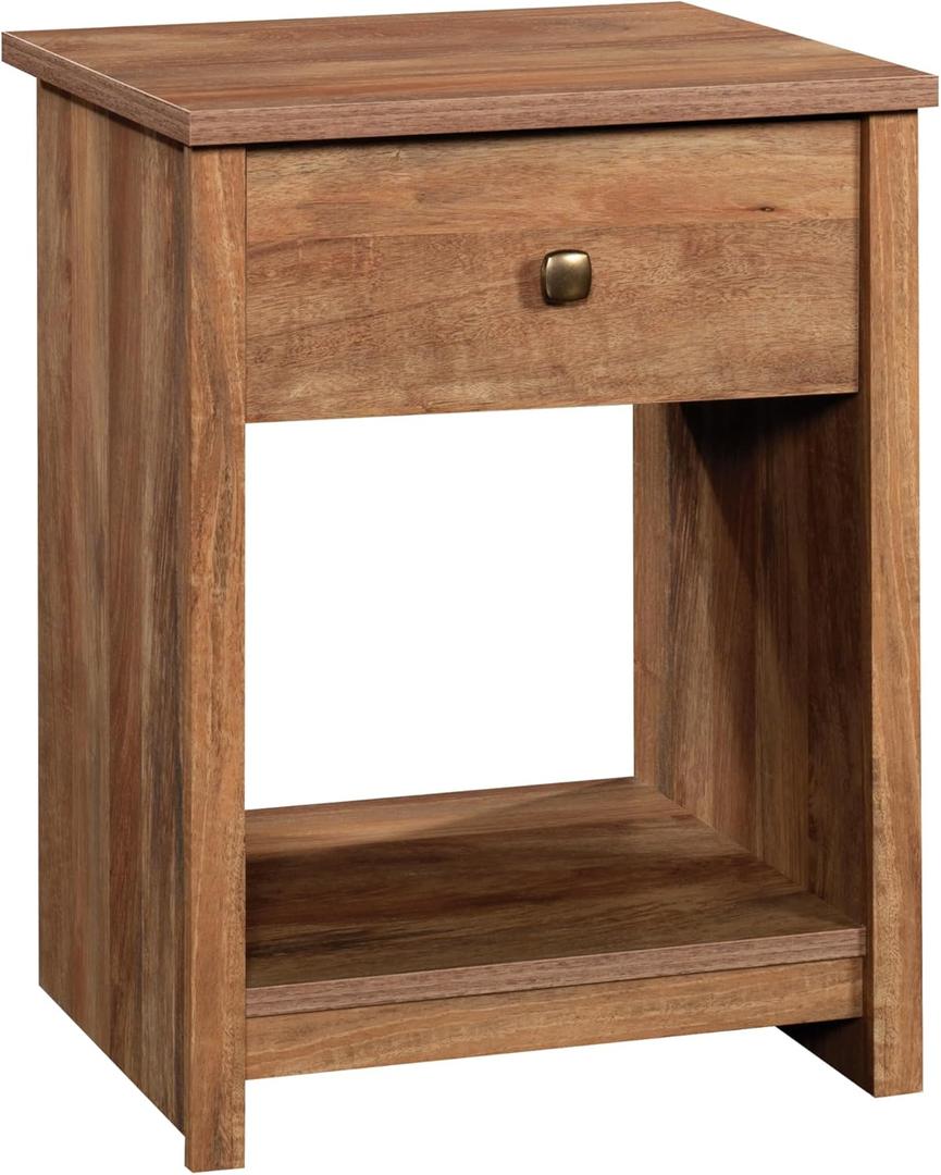 Sauder River Ranch Night Stand with Drawer, Farmhouse Nightstand, Sindoori Mango Finish
