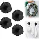 Suction Cup Hooks for Wreaths on Glass,2026 New Shower No Drill Suction Cup Hook Holder,Glass Door Heavy Duty Hangers,Wall Tile Metal Towel Hanger for Window Bathroom Mirrors (Black)