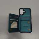 Vinich for iPhone 17 Wallet Case with Card Holder, RFID Blocking Credit Slots Kickstand Shockproof Phone Cover Fit for iPhone 17 6.3" Bluish Green