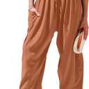 TARSE Womens Linen Wide Leg Pants Casual Loose Drawstring Summer Beach Travel Vacation Palazzo Harem Pants with Pockets (XL)