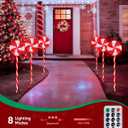 Brightown 6 Pack Lollipop Christmas Pathway Lights Outdoor - 29IN 120 LED Candy Cane Lights with 8 Lighting Modes, Waterproof Christmas Light Outdoor Decoration for Lawn Yard Walkway, Red and White